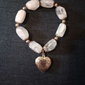 Elegant Silver Heart Charm Bracelet